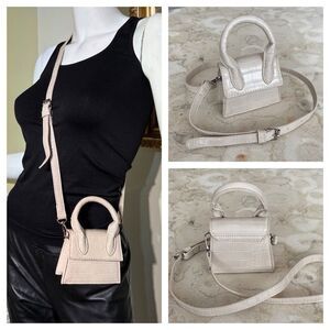 LA Express Le Chiquito Mini Crossbody Bag Croc Embossed Jacquemus Style